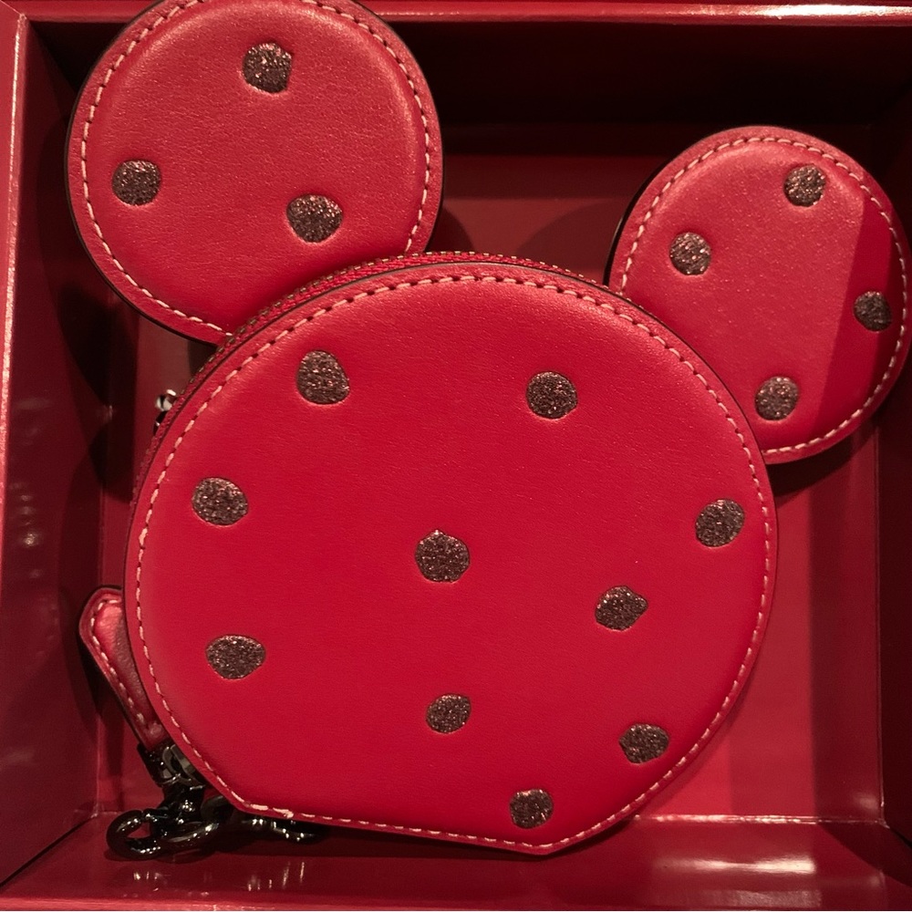 New in Box Coach X Disney Minnie Mouse Coin Purse